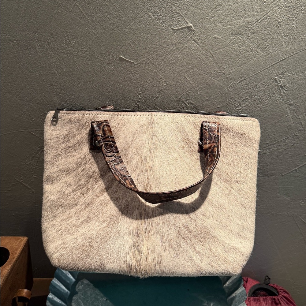 Chic Cream and Brown Women's Tote Bag